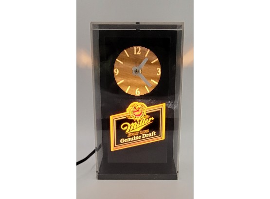 It's Miller Time! Vintage Mid Century Miller High Life Lighted Clock In Working Condition