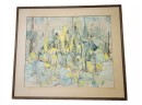 VIntage Mid Century Modern Abstract Oil Painting On Canvas