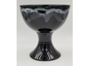 Vintage Royal Heager Black With Blue And Green Drip Glaze Chalice Planter/Vase