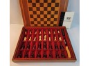 Beautiful Vintage Wood Chess Set With Reversible Top For Backgammon