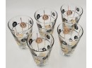 Set Of 5 Vintage Libby Coin Barware Glasses Like New