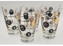 Set Of 5 Vintage Libby Coin Barware Glasses Like New