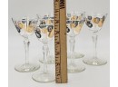 Set Of 6 Vintage Libby Coin Wine/champagne/cordal Bar Glasses Like New