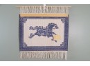 Vintage Hand Woven Silk Rug Wall Hanging Of Horse