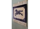 Vintage Hand Woven Silk Rug Wall Hanging Of Horse
