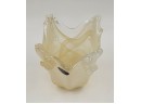 Murano Italian Hand Blown Stretched Swirl Glass Vase