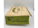 New Old Stock! Never Used Pyrex Spring Blossom Green Divided Serving Dish In Original Box With Ephemra