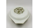 New Old Stock! Never Used Pyrex Spring Blossom Green Divided Serving Dish In Original Box With Ephemra