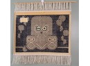 Beautiful Vintage Hand Woven Silk Rug Wall Hanging Of Owl Family
