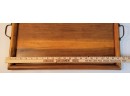 Vintage Solid Wood Serving Tray With Handles