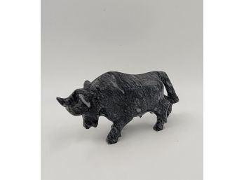 VIntage Carved Black Marble Bull
