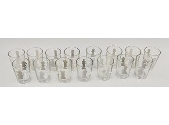 Set Of 15 Chess Shot Glasses
