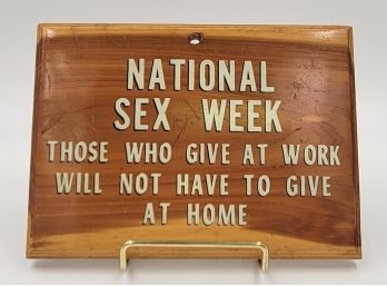 Vintage 'National Sex Week' Wall Plaque