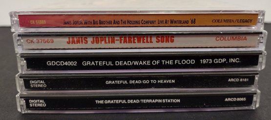 The Grateful Dead And Janis Joplin 5CDs Early Concerts By Both - The Two Janis Joplin CDs Are Factory Sealed