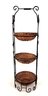 Decorative Sturdy Metal Stand With Three Wicker Baskets 35.5H X 10.5W X 10D