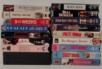 18 VHS VCR Cassette Tapes Comedy, Drama, Romance, Julia Roberts, Harrison Ford, Audrey Hepburn, Dustin Hoffman