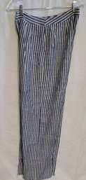 Grey And White Striped Slacks Lined - DSSH - Size 12,  41' Leg Length