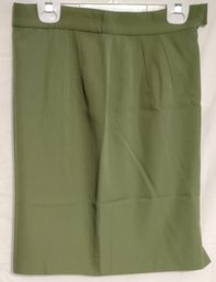 Green Wool Skirt With Rayon Liner - LUCA LUCA - Made In Italy - Size EUR 46 Length 21.5'