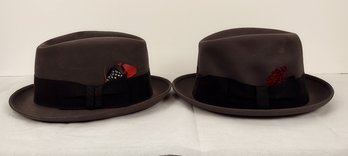 2 Women's Fedora Hats - Knox Custom, Knox New York - Sizes: 7 & 7 1/8