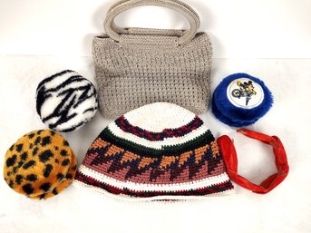 Mixed Lot Ear Muffs Knit Purse And Hat