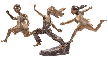 Tag You're It - 1998 Limited Edition Bronze Sculpture By Mark Hopkins Made In The USA