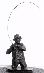Mark Hopkins Bronze Sculpture 'Hooked' COA