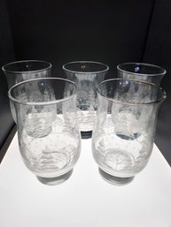 Set Of 5 Winter Wonderland Drink Glasses