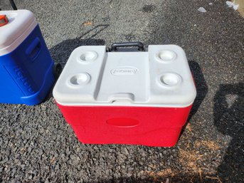 Red Rolling Cooler