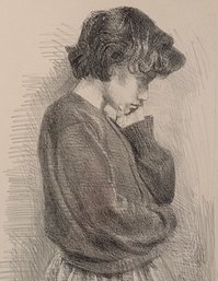 Raphael Soyer (1899-1987)  Russian-American 'Pensive' Lithograph