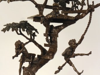 Mark Hopkins - American, Colorado, Georgia (20th Century -) 'Tree House' Bronze Sculpture