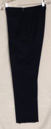 Navy Blue Slacks Cotton/silk - Leggiadro - Size 10 Leg Lecgth 37.5'