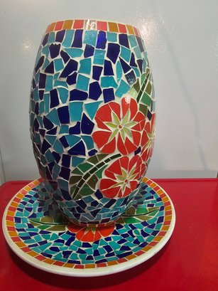 Unique Vase With A Matching Plate