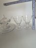 Beautiful Full Set Clear Glass Hobnail 11 Cups And Sugar Bowl