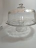 Beautiful Cake Stand, Plate, Clear Etched Glass