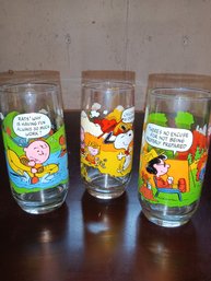 Vintage Collectible McDonald's Snoopy And Charlie Brown Glasses