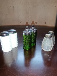 Vintage Glass Salt And Pepper Shakers.  #3