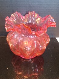 Fenton Cranberry Glass Vase