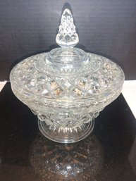 Vintage Cut Glass Large Candy Dish