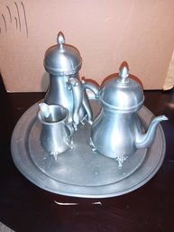 Vintage Pewter Silver Tea Set