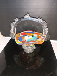 Unique Art Glass Basket