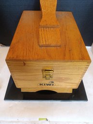 Vintage Wooden Shoe Shine Box Loaded