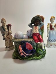3 Vintage Figurines, Large One Is Austria