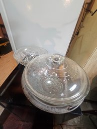 Glass Or Crystal Bowls, One With Lid