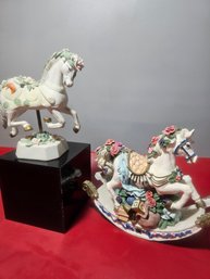 Two Ornate Horses, Rocking Horse And Carousel