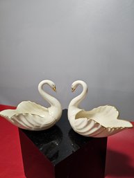Two Lenox Swans