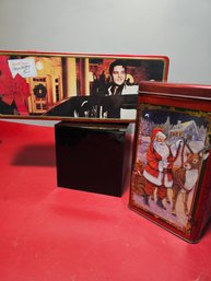Vintage Collectible Tins, E.Presley And Christmas