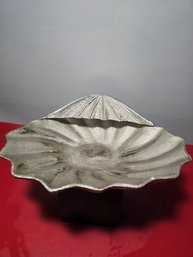 Large Ceramic Metalic Paint Seashell Bowl