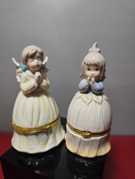Two Cute Angel Trinket Boxes