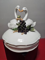 Vintage Capodimonte Lided Dish, Larger Trinket Box, Read
