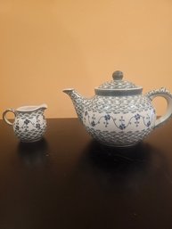 Polish Pottery, Tea Pot/coffee Pot, Milk Jug